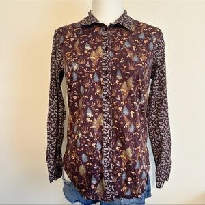Orvis Brown Floral Button Down Shirt